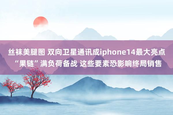 丝袜美腿图 双向卫星通讯成iphone14最大亮点 “果链”满负荷备战 这些要素恐影响终局销售