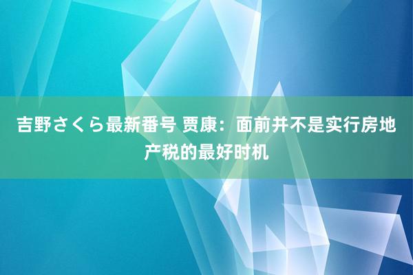 吉野さくら最新番号 贾康：面前并不是实行房地产税的最好时机