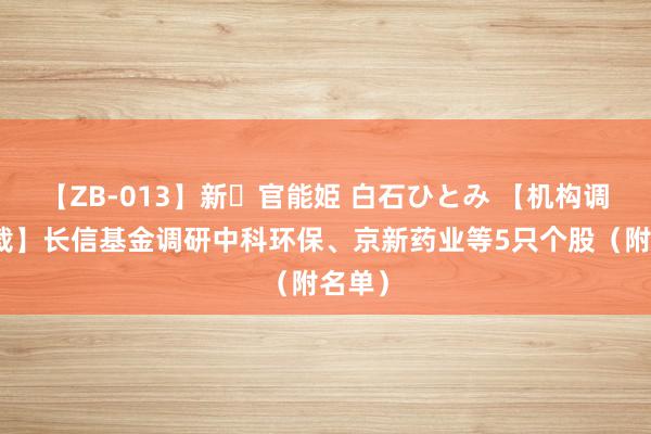 【ZB-013】新・官能姫 白石ひとみ 【机构调研记载】长信基金调研中科环保、京新药业等5只个股（附名单）