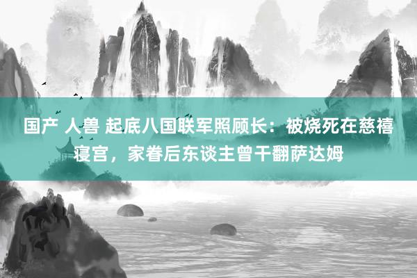 国产 人兽 起底八国联军照顾长：被烧死在慈禧寝宫，家眷后东谈主曾干翻萨达姆